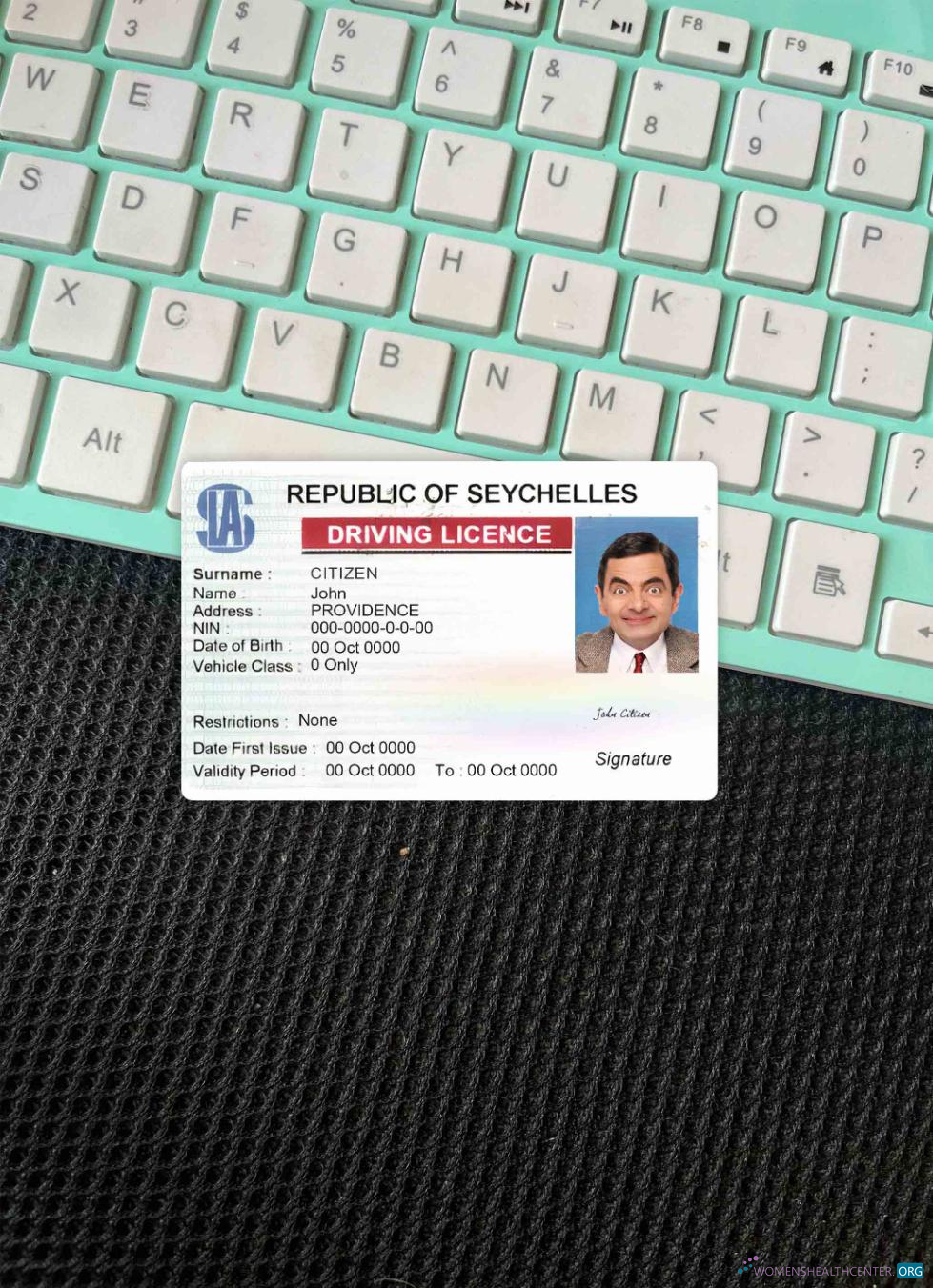 Download Seychelles driving license photolook FRONT Photoshop template